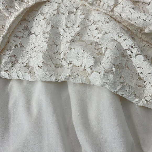 Wild Fable Ivory White Mini Dress Floral Lacy Overlay Long Sleeves Wedding Party - Picture 10 of 14